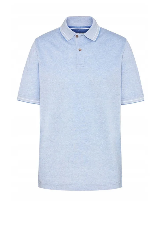 Bugatti Button Short Sleeved Polo Shirt, Blue