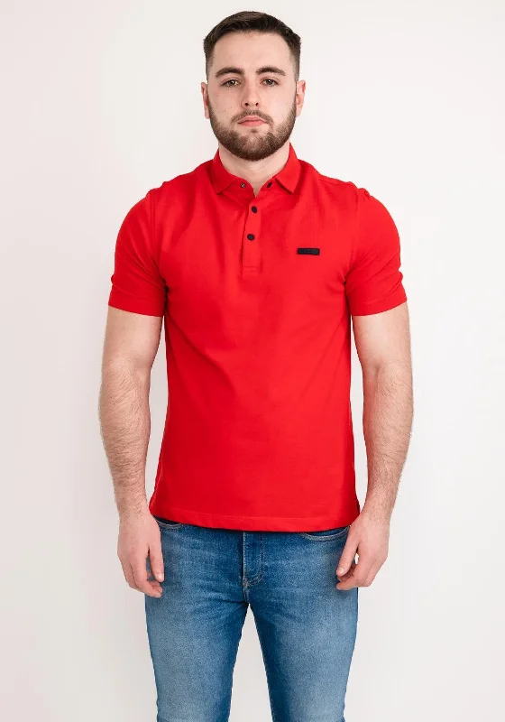 Bugatti Flexcity Snap Button Polo, Red