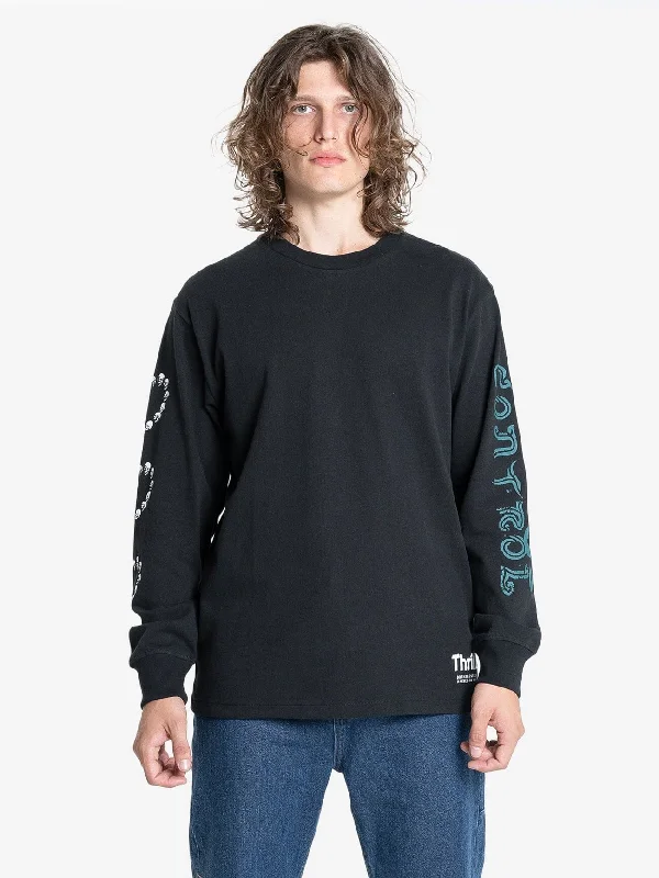 Controlled Damage Oversize Long Sleeve Tee - Black