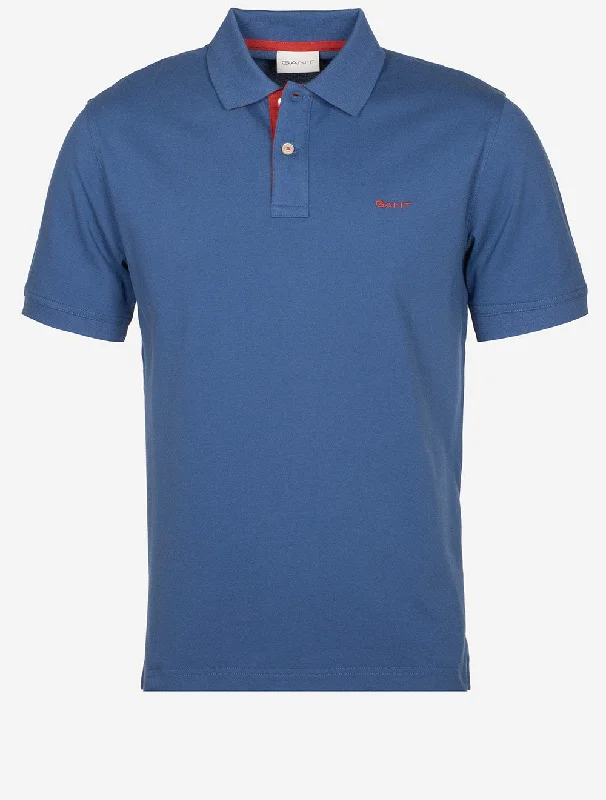 Regular Contrast Pique Short Sleeve Polo Vintage Blue