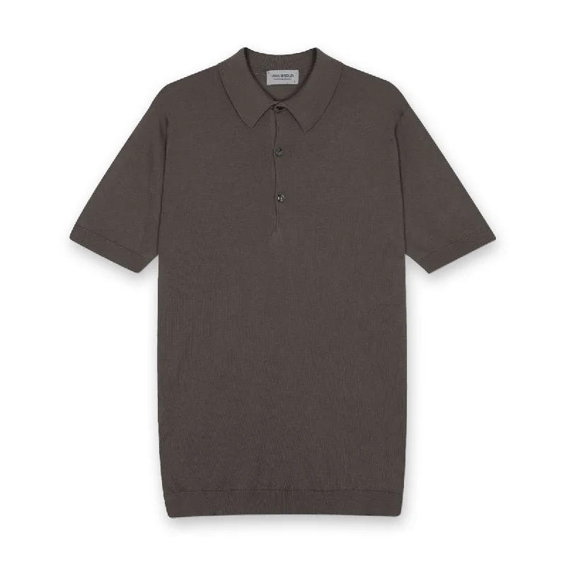 John Smedley - Adrian Sea Island Cotton Polo in Beige Musk