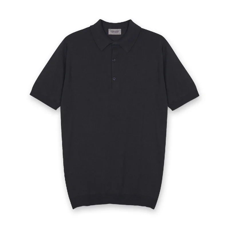 John Smedley - Adrian Sea Island Cotton Polo in Granite