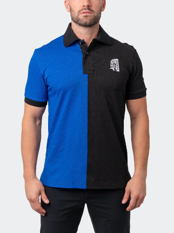 Maceoo Short Sleeves Polo | Polo Mozart Split Black Blue