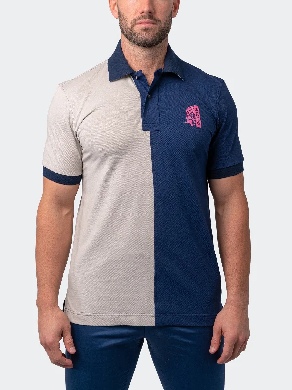 Maceoo Short Sleeves Polo | Polo Mozart Split Grey Blue