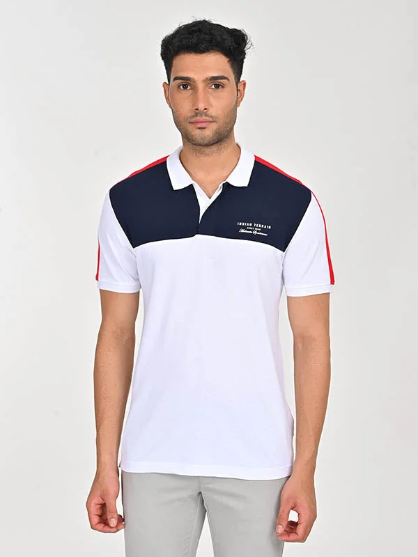 Men Color Block Polo T-Shirt