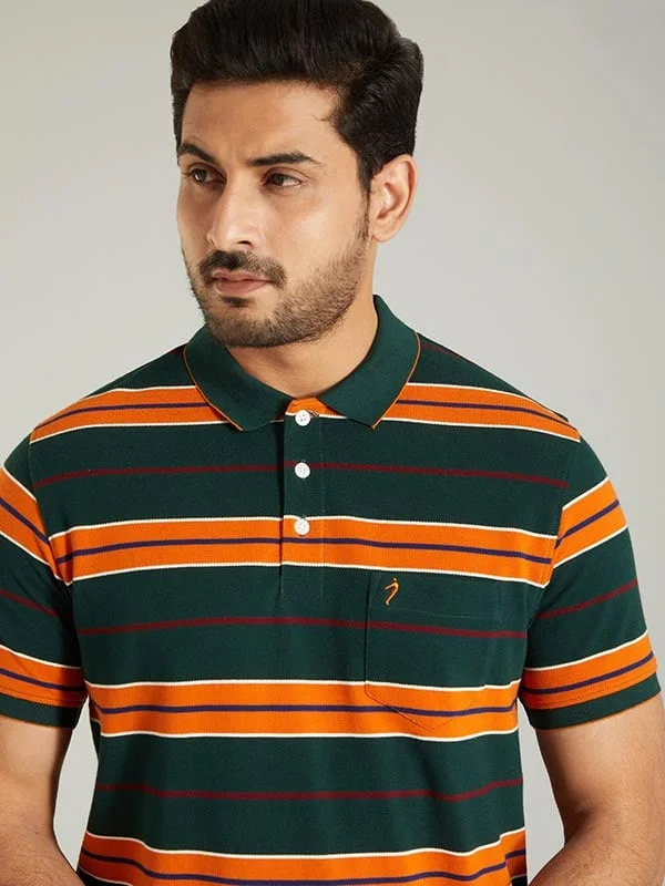 Men Striped Polo T-Shirt