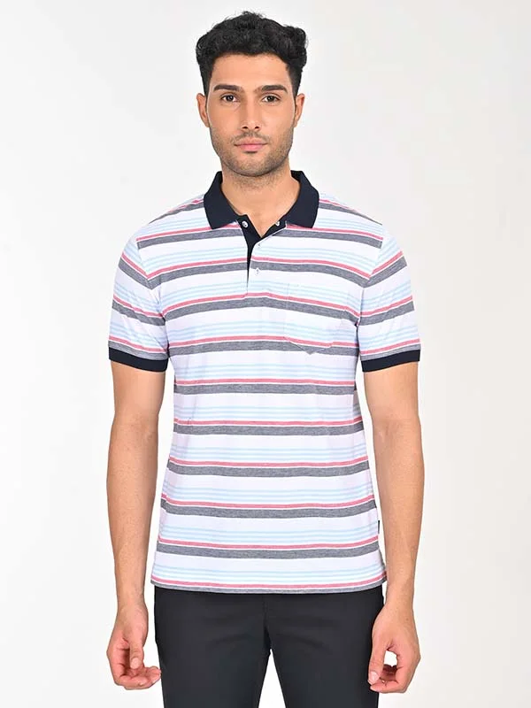 Men Striped Polo T-Shirt