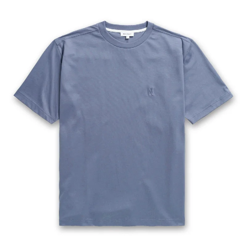 Norse Projects - Johannes N Logo T-Shirt in Fog Blue