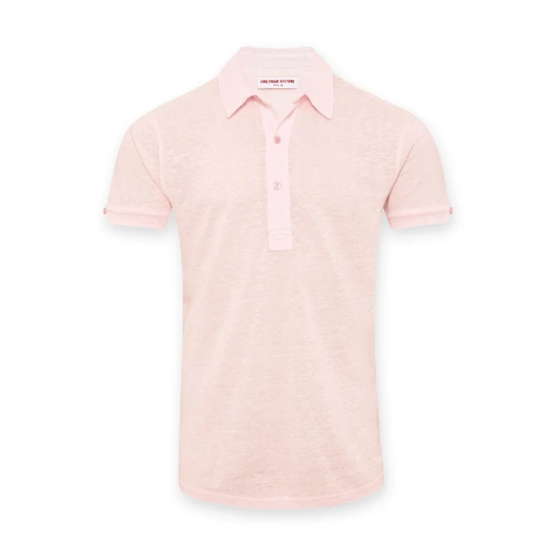 Orlebar Brown - Sebastian Linen Polo in Rose