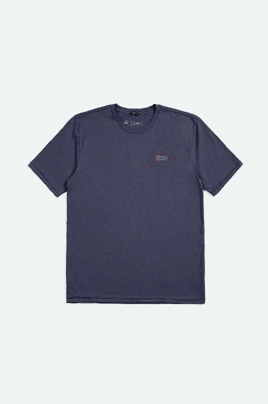 Parsons S/S Tailored T-Shirt - Washed Navy/Grey/Brick