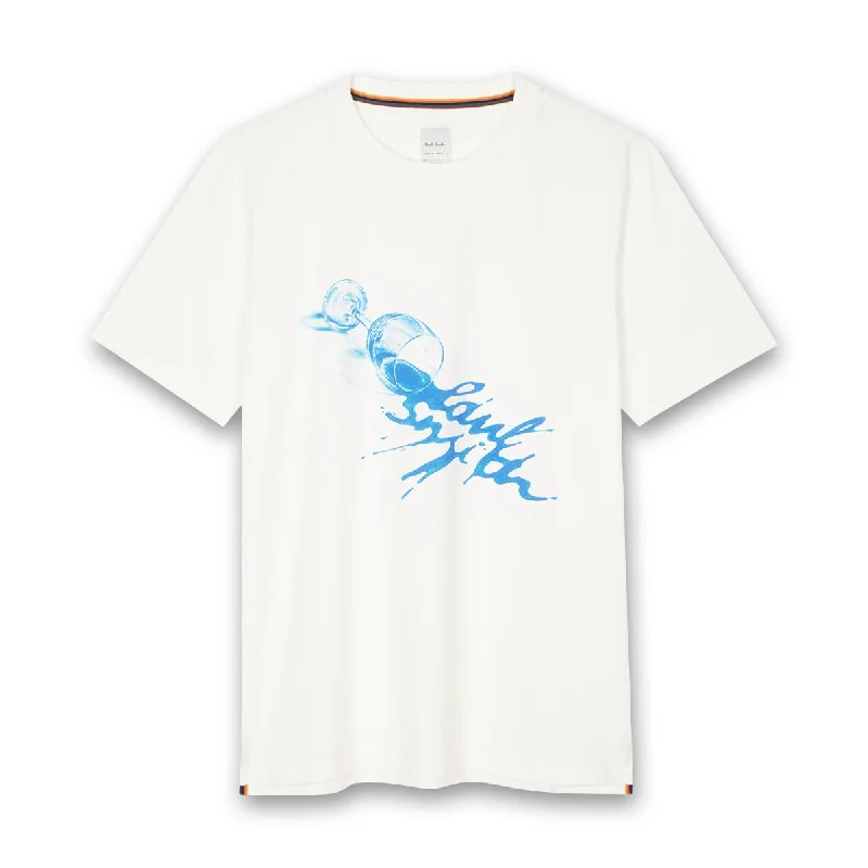 Paul Smith - 'Wine Glass' Print T-Shirt in White