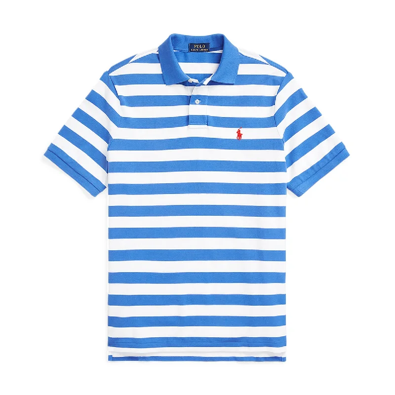 Ralph Lauren - Custom Slim Fit Striped Polo Shirt in Blue/White