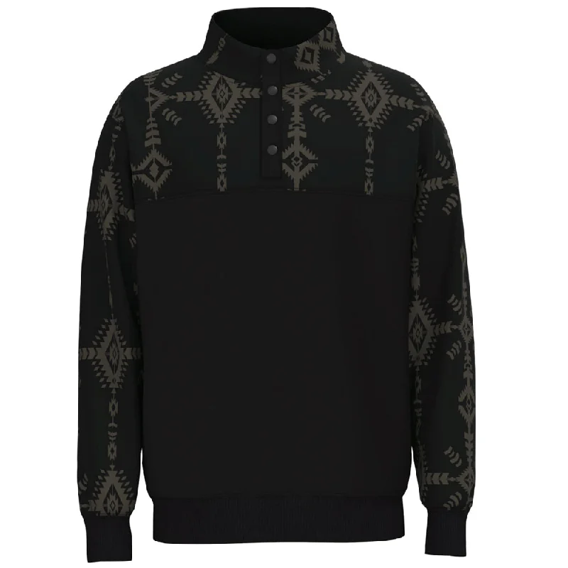 "Stevie" Black w/Black & Grey Aztec Pullover