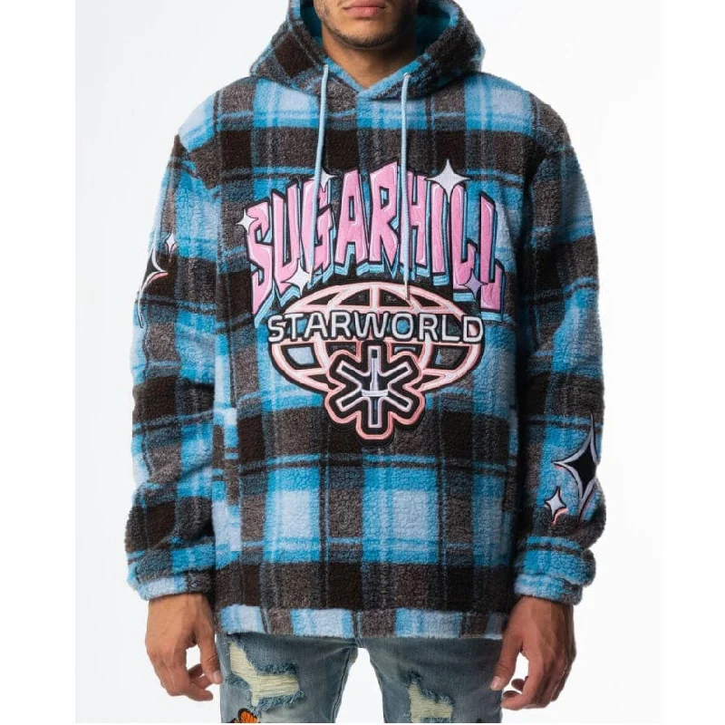 Sugar Hill Starworld Sherpa Hoodie (Blue Plaid) SH22-HOL-13