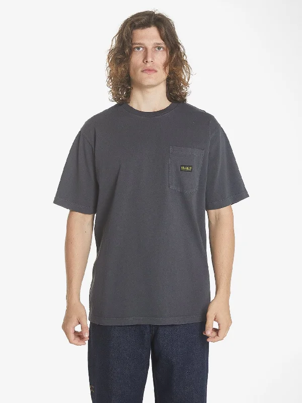 Thrills Union Oversize Fit Pocket Tee - Dark Charcoal