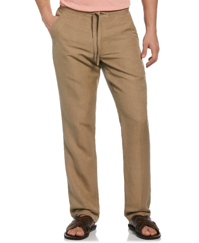 Linen-Blend Core Drawstring Pants