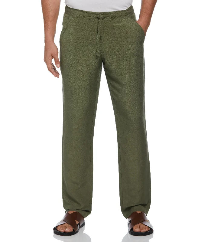 Linen-Blend Core Drawstring Pants