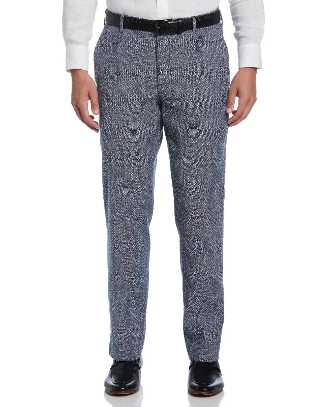 Linen Blend Flat Front Pant